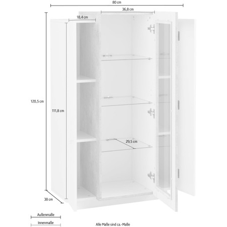 Vetrina da Soggiorno in Legno Bianco Lucido Design e Funzionalità