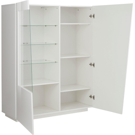 vetrina moderna con 2 ante e 6 ripiani è una soluzione elegante e funzionale per il tuo soggiorno. Realizzata in bianco lucido