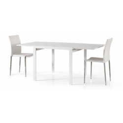 Tavolo apertura a libro bianco frassinato moderno 90x90 cm