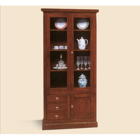 Vetrina Classica in Legno Noce Lucido Design Elegante e Funzionale
