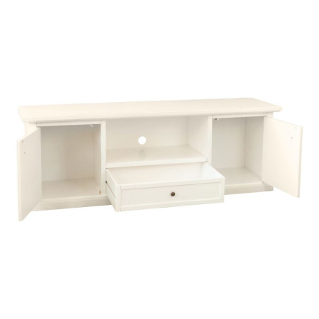 Elegante Mobile Porta TV in Legno Bianco con Spazio per Tutto