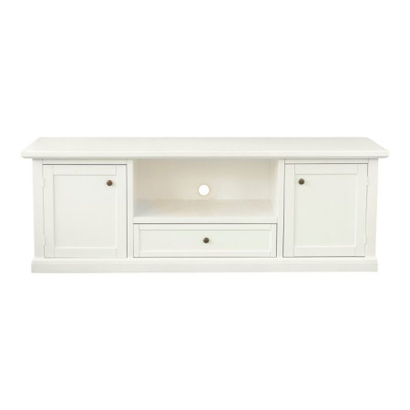 Elegante Mobile Porta TV in Legno Bianco con Spazio per Tutto