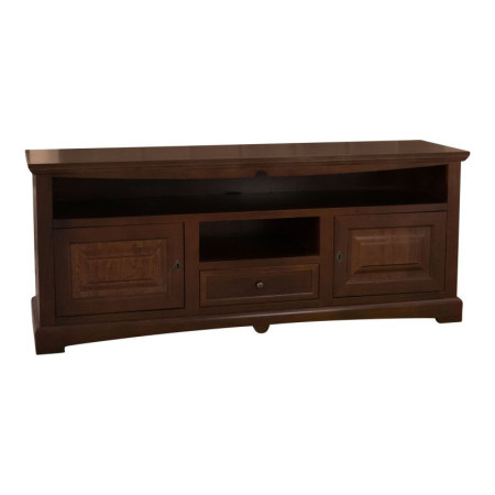 Mobile Porta TV Goccia in Legno colore noce con Ripiani e Cassetto