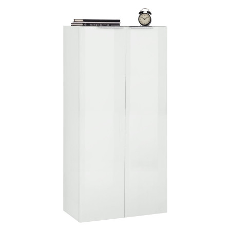 Libreria moderna DALIA a 2 ante, finitura bianco lucido elegante