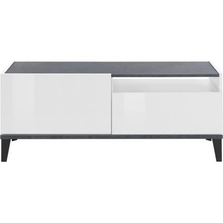 Porta TV SUNRISE 120 cm bianco lucido e ardesia moderno
