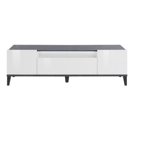 Porta TV SUNRISE 160 cm bianco lucido e ardesia moderno