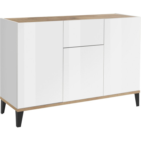 Funzionalità e stile: Credenza SUNRISE 3 ante + 1 cassetto bianco laccato