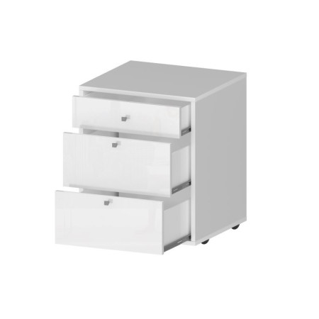 Cassettiera con ruote bianco laccato DALIA pratica e compatta