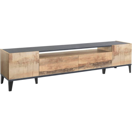 Porta TV SUNRISE 200 cm con finitura acero pereira e ardesia