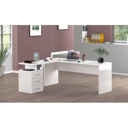 Scrivania Moderno Bianco Lucido per Casa e Ufficio