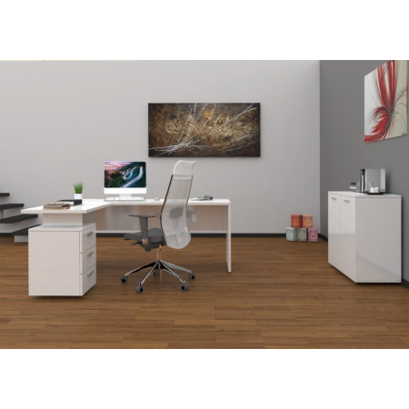 Scrivania Moderno Bianco Lucido per Casa e Ufficio