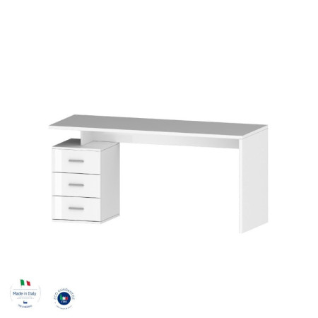 Elegante Scrivania Bianco Lucido per Lavoro e Studio