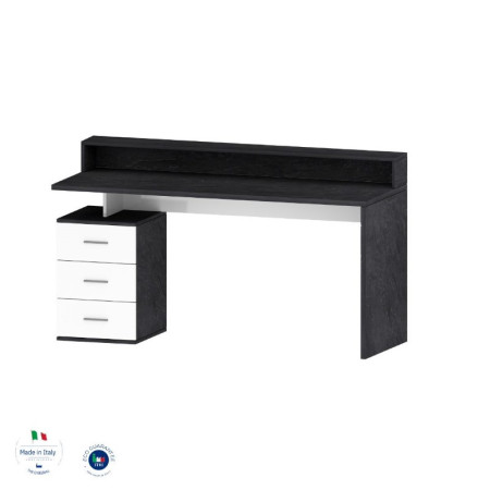 Scrivania Elegante con Sopralzo Report Bianco Lucido