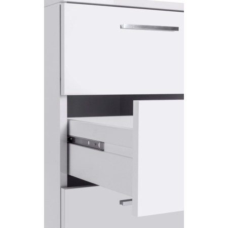 Scrivania Elegante con Sopralzo Bianco Lucido per Ufficio