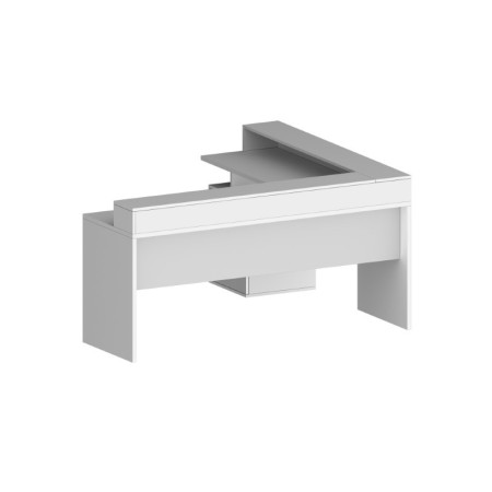 Scrivania Elegante con Sopralzo Bianco Lucido per Ufficio
