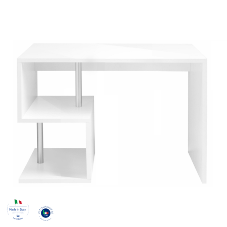 Elegante Scrivania Bianco Lucido per Lavoro e Studio