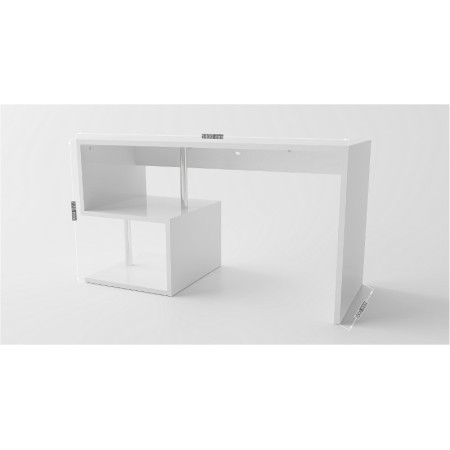 Scrivania Elegante Bianco Lucido per Ufficio Moderno