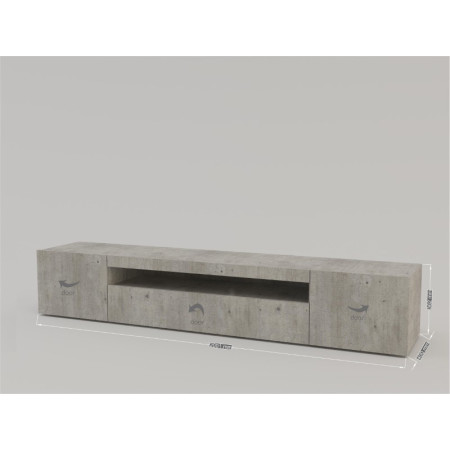Porta TV Moderno Cemento per Soggiorno