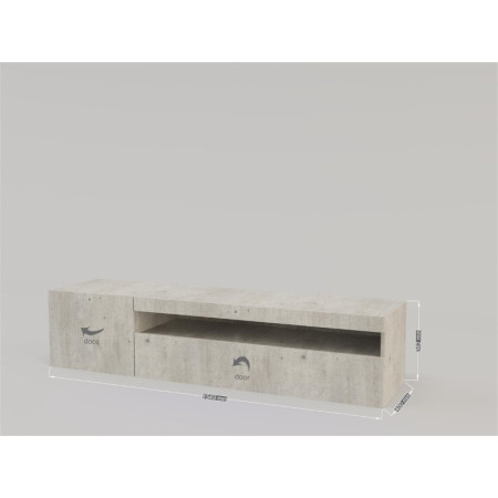 Porta TV Moderno in legno color Cemento per Soggiorno