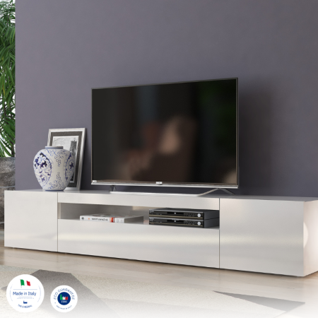 Porta TV Moderno Bianco Lucido per Soggiorno