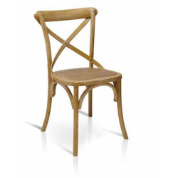 Sedia con schienale ad X legno finitura naturale