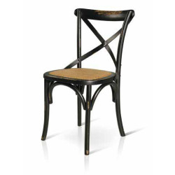Sedia con schienale ad X legno finitura nera