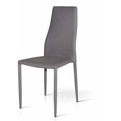Sedia  in eco pelle grigio scuro. Set da 6