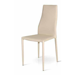 Sedia  in eco pelle beige. Set da 6