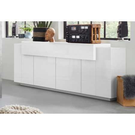 Credenza Elegante 4 Ante Bianco Laccato per Casa