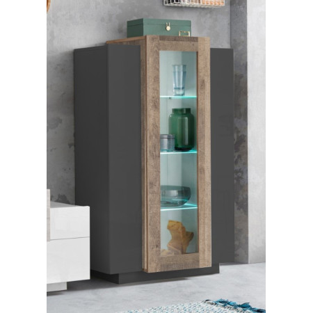 Vetrina Moderna Antracite e Oak per Soggiorno