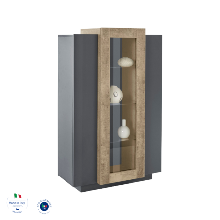 Elegante Vetrina Antracite e Oak
