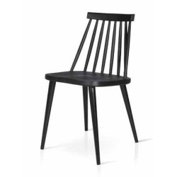 Sedia  in legno finitura nera. Set da 2