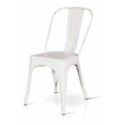 Sedia  in metallo bianco. Set da 4