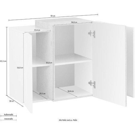 Pensile elegante Bianco e Cemento per Casa Moderna