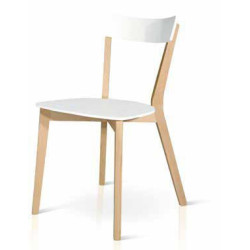 Sedia in legno bicolore Set da 4