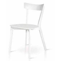 Sedia  in legno bianco Set da 4