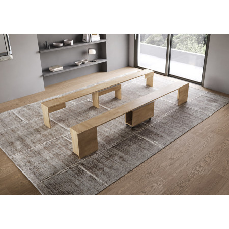 Consolle allungabile 90x42/302 cm allunghe interne con panca