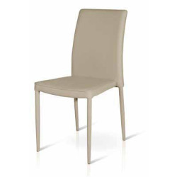 Sedia in legno ed ecopelle tortora Set da 4