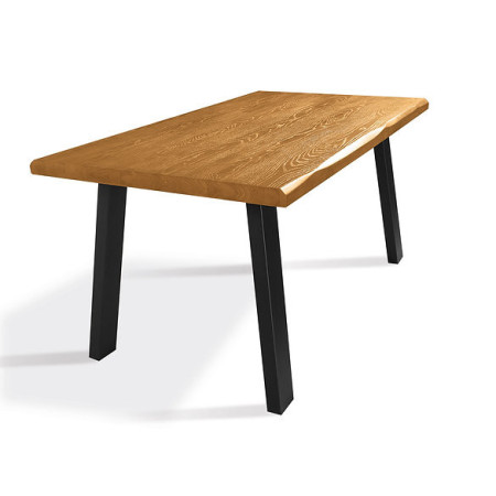 Tavolo moderno elegante con piano legno massiccio spessore 5 cm