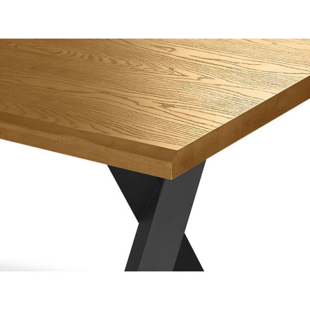 Tavolo moderno con piano legno massiccio spessore 5 cm elegante