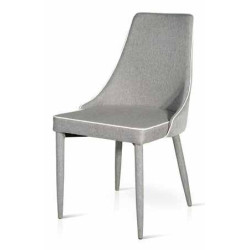 Sedia  rivestite in tessuto grigio lavabile Set da 4