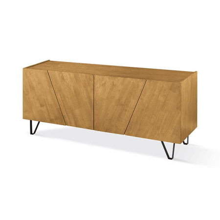 credenza moderna 4 ante e ripiano regolabili incline in legno massello