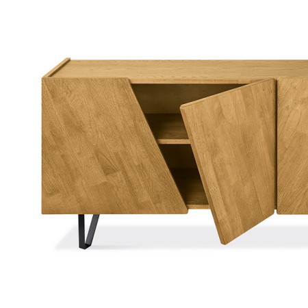 credenza moderna 4 ante e ripiano regolabili incline in legno massello