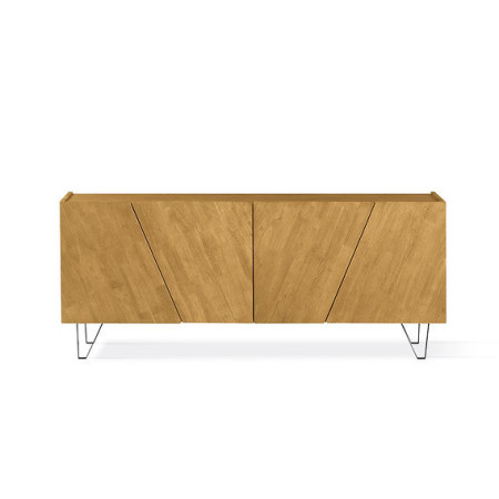 credenza moderna 4 ante e ripiano regolabili incline in legno massello