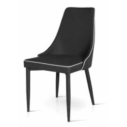 Sedia rivestite in tessuto nero Set da 4