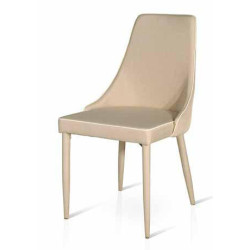 Sedie rivestite in tessuto beige Set da 4