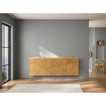 credenza moderna 4 ante e ripiani regolabili cress in legno massello