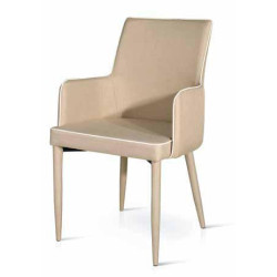 Sedia con braccioli rivestite in tessuto beige Set da 4