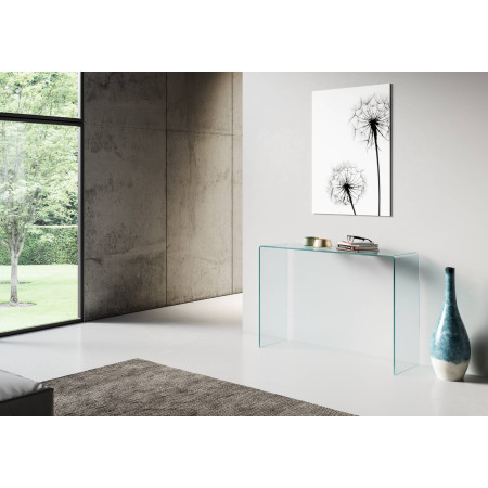 Consolle in vetro trasparente curvato SMALLE 100 spessore 12 mm