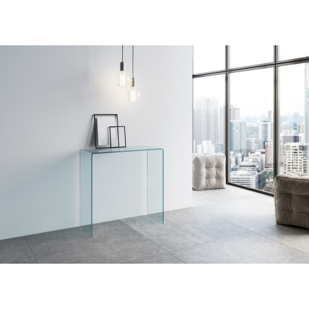 Consolle in vetro trasparente curvato SMALLE 80 elegante